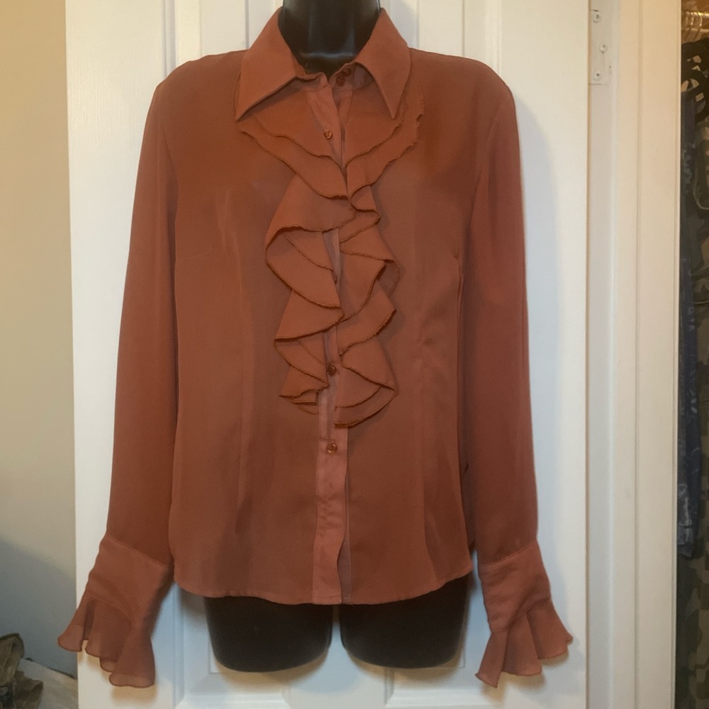 Vintage Forenza Ruffle Button Down